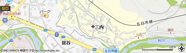 東京都あきる野市三内86周辺の地図