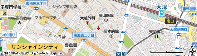 東京都豊島区東池袋2丁目19周辺の地図