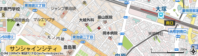 東京都豊島区東池袋2丁目19-10周辺の地図
