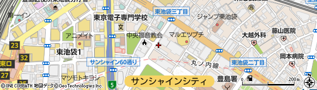 東京都豊島区東池袋3丁目21-6周辺の地図