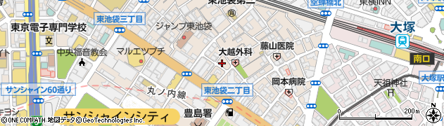 東京都豊島区東池袋2丁目25-2周辺の地図