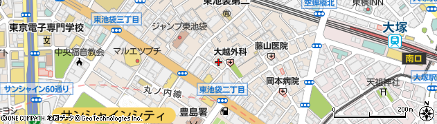 東京都豊島区東池袋2丁目25周辺の地図