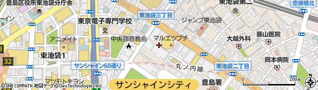 東京都豊島区東池袋3丁目21周辺の地図