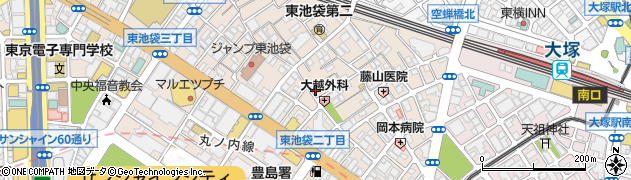 東京都豊島区東池袋2丁目27-1周辺の地図