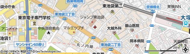 東京都豊島区東池袋2丁目38周辺の地図