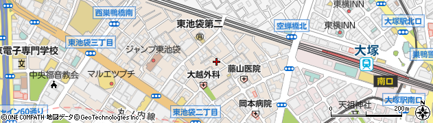 東京都豊島区東池袋2丁目27-14周辺の地図