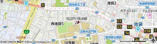 旧江戸川乱歩邸周辺の地図