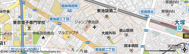 東京都豊島区東池袋2丁目38-16周辺の地図
