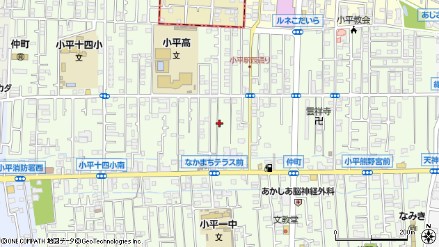〒187-0042 東京都小平市仲町の地図