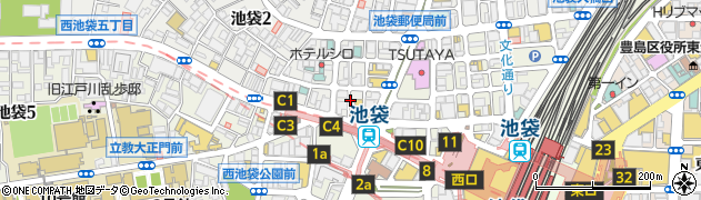 沖縄料理  餃子酒場ぶらんちゅ 池袋西口店周辺の地図