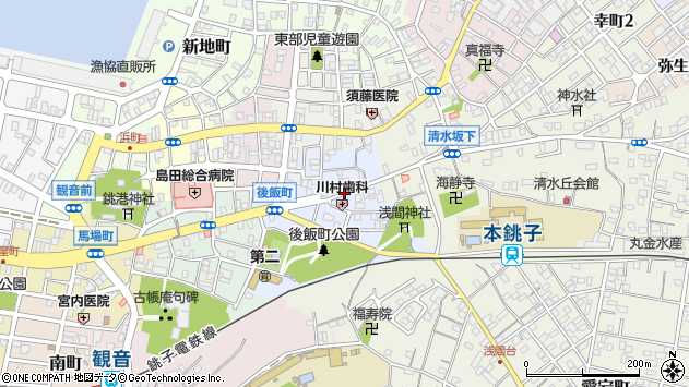 〒288-0064 千葉県銚子市後飯町の地図