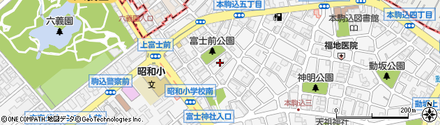 東京都文京区本駒込5丁目16周辺の地図