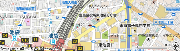 博多天神 池袋東口店周辺の地図
