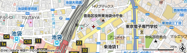大江戸 池袋東口店周辺の地図