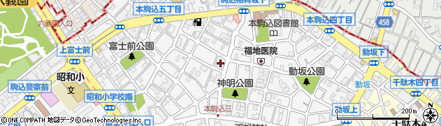 東京都文京区本駒込5丁目36周辺の地図