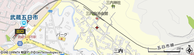 東京都あきる野市三内137周辺の地図