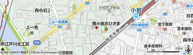 東京都江戸川区西小岩1丁目周辺の地図