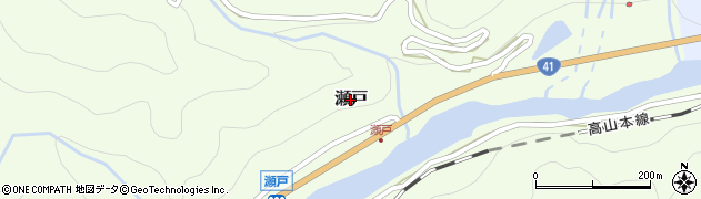 岐阜県下呂市瀬戸周辺の地図