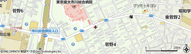 ヤクルト千葉県ヤクルト　販売市川北センター周辺の地図
