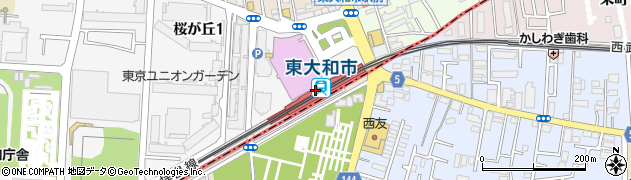 東大和駅駐輪場周辺の地図