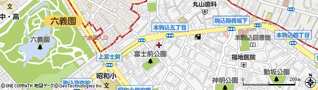 東京都文京区本駒込5丁目21周辺の地図