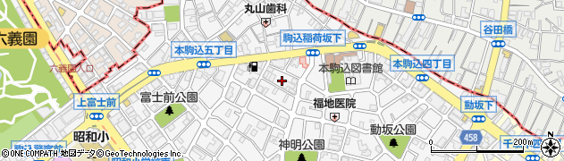 東京都文京区本駒込5丁目39周辺の地図