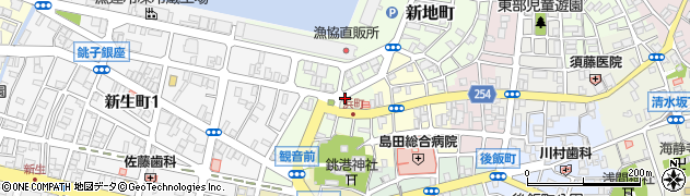 千葉県銚子市飯沼町周辺の地図