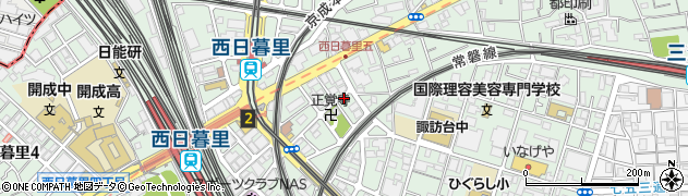 東京都荒川区西日暮里周辺の地図