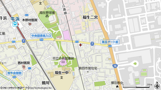〒197-0002 東京都福生市熊川二宮の地図