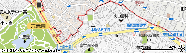 東京都文京区本駒込5丁目68周辺の地図