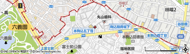 東京都文京区本駒込5丁目周辺の地図