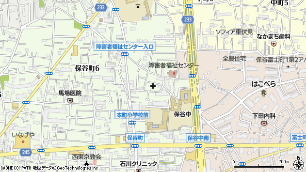 〒202-0015 東京都西東京市保谷町の地図