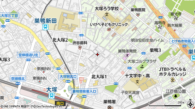 〒170-0004 東京都豊島区北大塚の地図