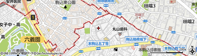 東京都文京区本駒込5丁目65周辺の地図