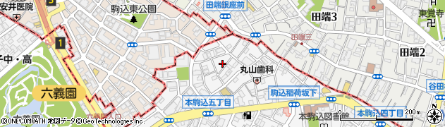 東京都文京区本駒込5丁目57周辺の地図