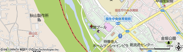 福生市　市営プール周辺の地図