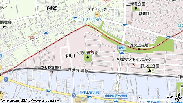〒187-0034 東京都小平市栄町の地図