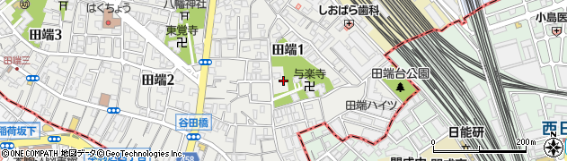 東京都北区田端1丁目周辺の地図