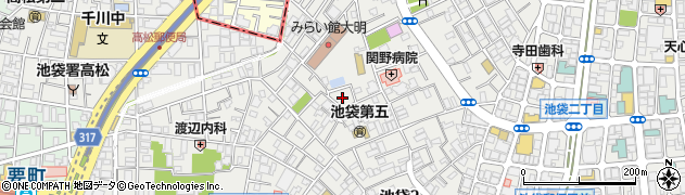 東京都豊島区池袋3丁目25周辺の地図