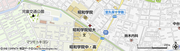 昭和学院(宮久保1丁目)駐車場周辺の地図