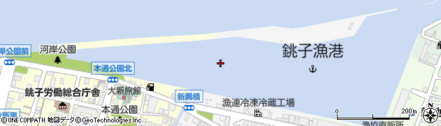 銚子漁港周辺の地図