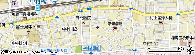 東京都練馬区中村北周辺の地図