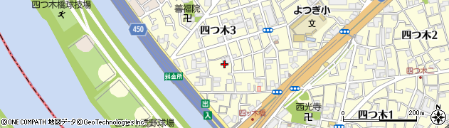 東京都葛飾区四つ木3丁目周辺の地図