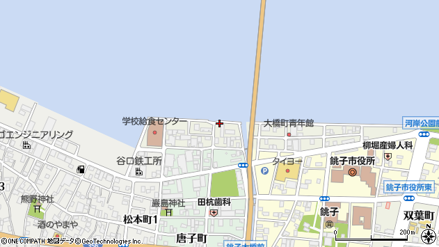 〒288-0046 千葉県銚子市大橋町の地図