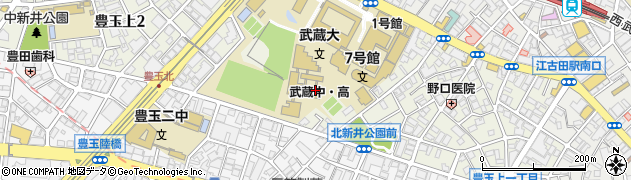 武蔵中学校周辺の地図