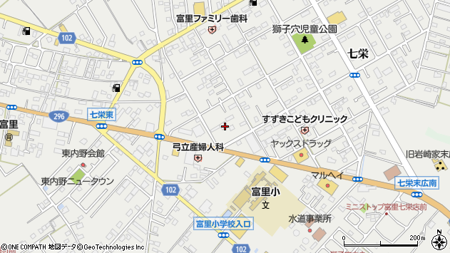〒286-0221 千葉県富里市七栄の地図