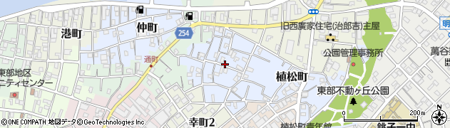 千葉県銚子市植松町周辺の地図