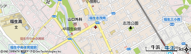 松屋福生志茂店周辺の地図