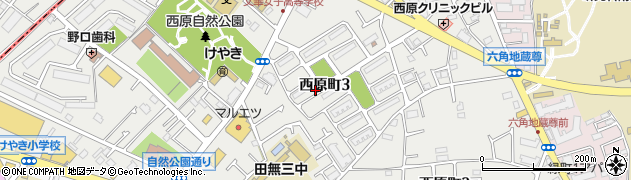 東京都西東京市西原町周辺の地図