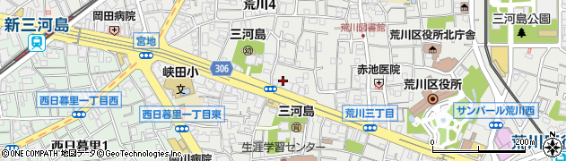 東京都荒川区荒川4丁目3周辺の地図